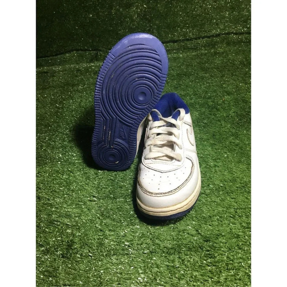 Kids/toddlers Airforces size 9c Nike white/blue leather back to school bts play - Picture 5 of 5